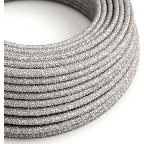 Creative-cables italia cavo 3x0,75 rivestito in lino naturale grigio xz3rn02