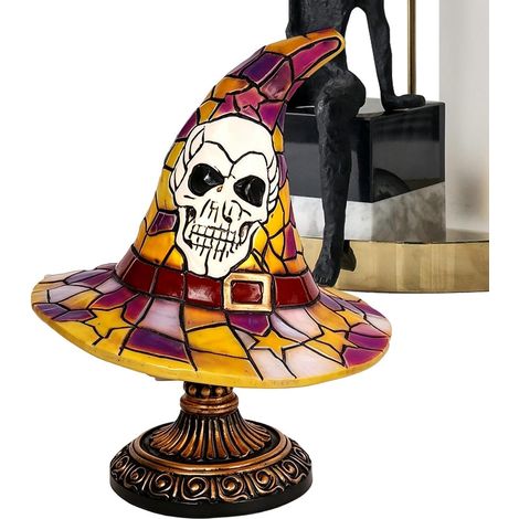 Lampe Gothique Décoration Lumineuse Effrayante USB Enfichable Pour Bureau Lampe De Table Pour La Maison Et Les Vacances Bibliothèque Couloir Chevet Chambre Bureau Manteau De Chem (1/5)