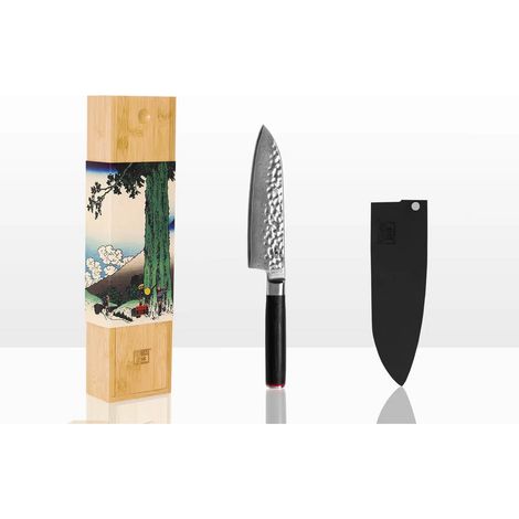 Couteau de Cuisine Polyvalent et Multi-usage en Acier Damas avec Lame de 180 mm - PANGIVO (1/5)