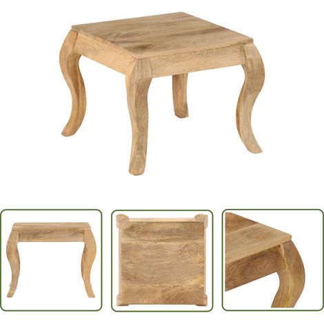 The Living Store Table d'appoint 45x45x40 cm Bois de manguier massif - Table Basse - Table D'appoint - Meubles Vintage - Mobilier Rustique - Bois Massif (1/5)