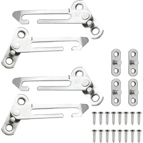 4 Pièces Limiteur de Fenêtre à Battants en Acier Inoxydable,Loquet de verrouillage de sécurité pour enfants de fenêtre coulissante,pour fenêtre UPVC (1/5)