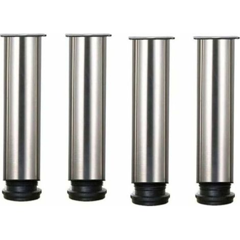 Pieds de meuble réglables 25 cm - Lot de 4 pieds en acier inoxydable 304 pour tables, armoires et comptoirs (1/4)