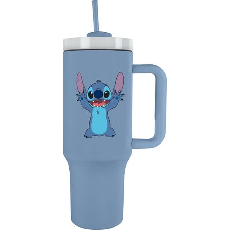 Tazza in metallo con cannuccia e manico - Disney: Lilo & Stitch - 1130 ml (1/2)