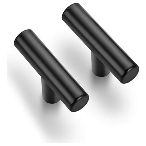 Lot de 10 poignées de placard de 5 cm de long en acier inoxydable noir mat pour tiroir de cuisine (1/5)