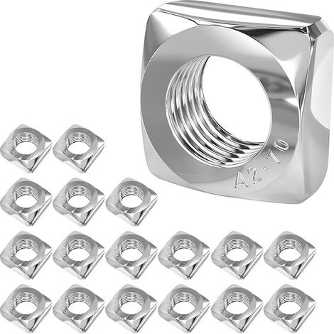 20 Pièces Écrous Carrés M6 x 10 mm x 5 mm, Acier Inoxydable 304, pour Réparations Maison, Meubles et Mécanique (1/5)