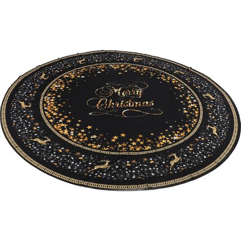 Nappe ronde de Noël 152 cm (59,84 po) style rustique, décoration de cuisine de ferme, en polyester lavable, idéale pour les fêtes d'hiver YZB(202) (1/5)