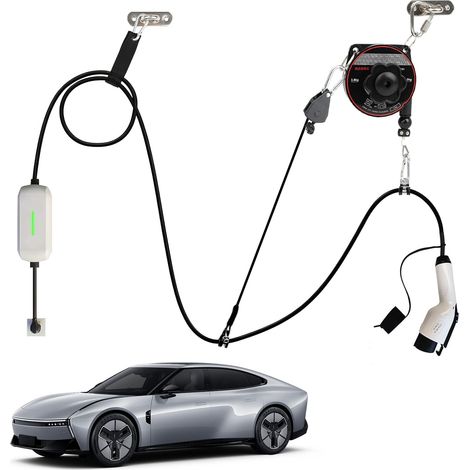 Support de câble rétractable automatique Wallbox, enrouleur de câble automatique pour câble de charge de véhicules électriques, système de suspension automatique pour voiture électrique (1/5)