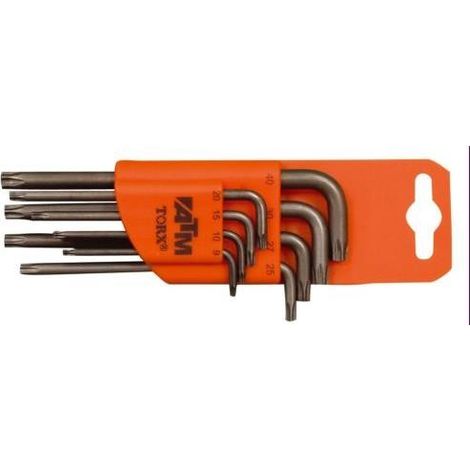 Jeu de 8 clés TORX longues décalées pour distributeur automatique de billets (T9-T40)