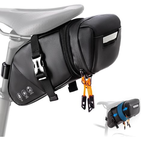 Erweiterbare Fahrrad Satteltasche 1,5L-2L, wasserdicht, reflektierend (1/5)