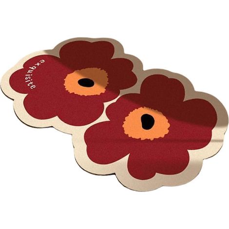 Tapis de porte antidérapant avec dos en caoutchouc, lavable en machine, pour porte d'entrée.-Red 30cmx40cm (1/5)