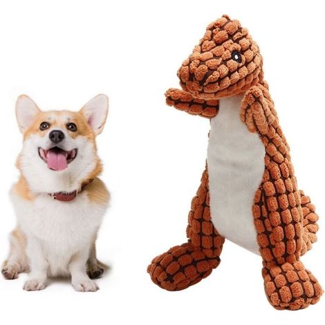 Jouet pour chien en peluche en forme de dinosaure (1/4)