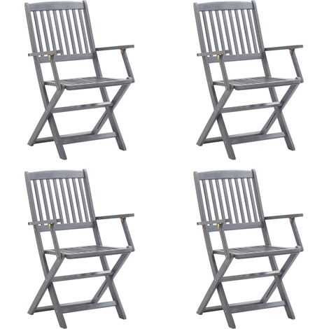 Maison Exclusive - Klappbare Gartenstühle 4 Stk. mit Kissen Massi