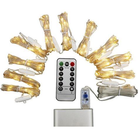 Installation de Noël 3 mx 3 m, rideau multicolore, 300 LED, USB, 8 modes d'éclairage différents, avec télécommande et crochet, multicolore (1/5)