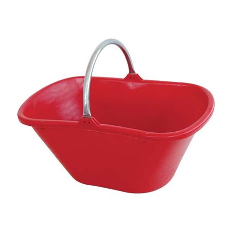 CESTA RACCOLTA OVALE MANICO FISSO STEFANPLAST - PPL/ACCIAIO ROSSO LT 25- 10 pezzi