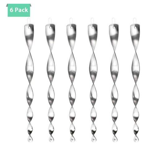 Lot de 6 Répulsif Oiseaux 30 cm Barre Effaroucheur Oiseaux 360 Degrés Réfléchissant en Spirale Lumineux, Dispositif De Contrôle Spiral Ornemental pour Ferme Jardin (1/5)