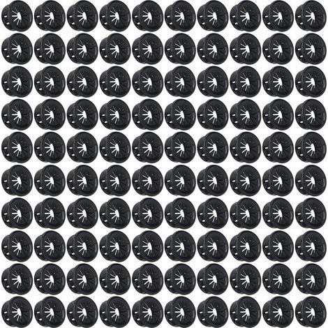 200 pièces d'œillets de câble, Fixation Stable, résistant au feu, Pa66, Type de boucle isolée, couvercle de trou de fil de cordon, diamètre intérieur noir 20.6mm/0,81 pouces (1/5)