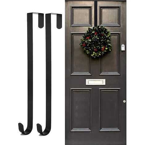 Wreath Hanger Door Hook For Christmas Door, 2pcs Metal Wreath Holder, Wreath Hook For Front Door, Christmas Wreath Hook Above The Door Hook Holder, Wr (1/4)