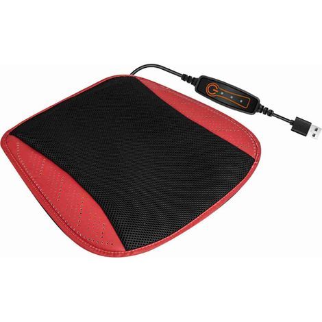 Zoternen Coussin de siège ventilé avec port USB, coussin de refroidissement respirant d'été pour tous les sièges d'auto, chaises à domicile et de bureau, rouge (1/5)