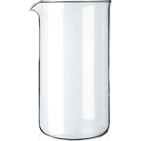 Verre à piston de rechange 8 tasses en verre borosilicate – Résistant jusqu'à 250°C – Diamètre 10 cm – Compatible cafetières 1L