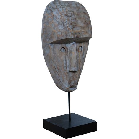Figura Suar Hierro 32X17X76 Mascara Tribal (1/4)