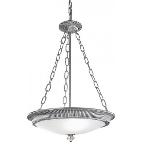 Kolarz MILORD Plafonnier Suspendu Cylindrique en Verre 3 Lumières Chrome (1/5)