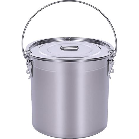 304 Stainless Steel Bucket, Lockable Lid (1/5)