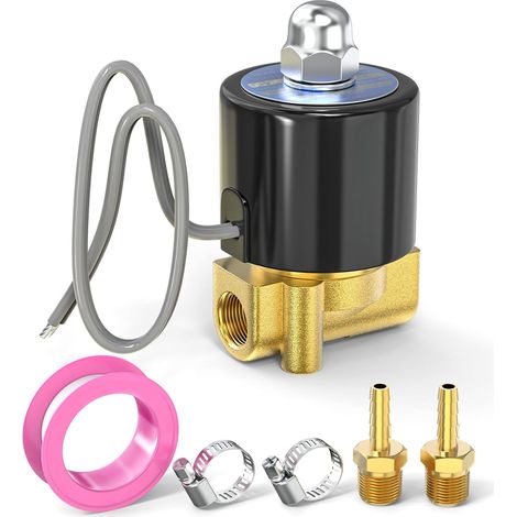 1/4 pouce BSP 12V laiton Electrovanne 2W025-08 Normalement fermée Eau, air, diesel (1/5)