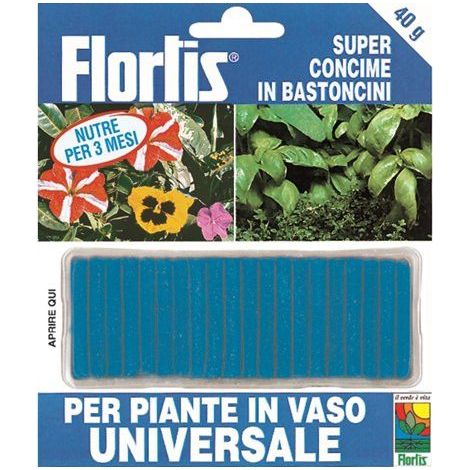 FLORTIS CONCIME UNIVERSALE BASTONCINI BLU 40GR PER PIANTE E FIORI IN VASO