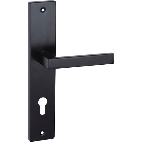 Manilla puerta acero inox negro placa rectangular 260x50mm modelo 8003 (1/5)