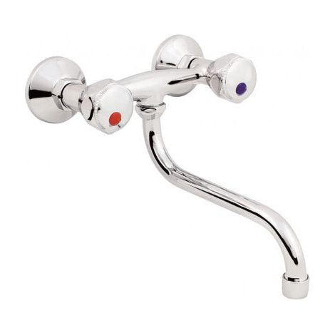 Hydroland Mélangeur d’évier mural Chrome standard (1/2)