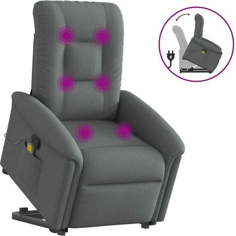 fauteuil de massage inclinable en tissu gris foncé (1/5)