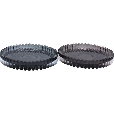 Lot de 2 soucoupes Rondes en Verre pour Bougie - Gris Clair et foncé - Dimensions H x Ø Environ 1,5 x 10 cm - Gris (1/3)