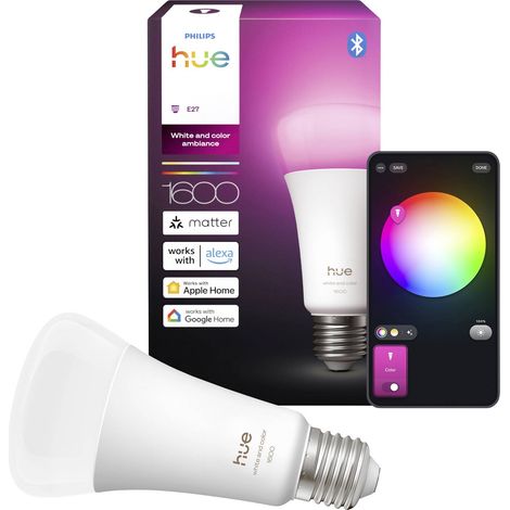 Ampoule connectée Philips Hue White & Color Ambiance A67 E27 1600 lm (1/5)