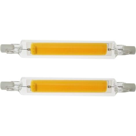 2Pcs 78MM 5W 220V Lampe à LED R7S Haute Luminosité Modèle Verre COB à Double Extrémité Lampe Remplace les Lampes Halogènes, Faible Consommation d'Énergie Lumière Naturelle (1/5)