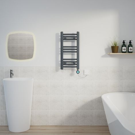 Curved Towel Rail Thermostatic Timer Anthracite 600x300mm 200W (1/5)