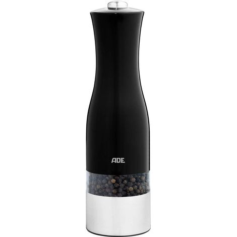 Macina Pepe/Sale elettrico - ADE - GADGET DA CUCINA - Acciaio inossidabile/plastica - H 22,5 cm - Inclusi 6 batterie AAA - Nero (1/3)