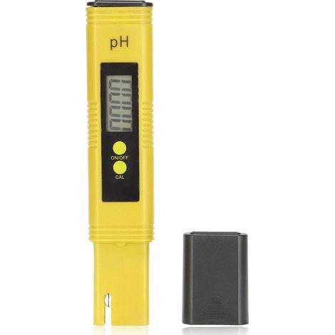 Hochpräzises pH-Messgerät im Stiftformat mit automatischer Kalibrierung, tragbares Wasserqualitätsmessgerät mit ATC für Schwimmbäder, Aquarien und Whirlpools. Gelb und schwarz. (1/5)
