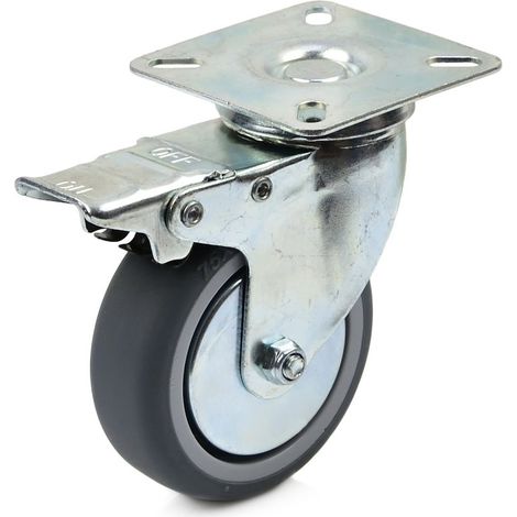 Rueda giratoria con freno de 75 mm PP/TPR (100)