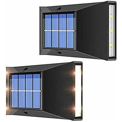 Stück LED-Solar-Wandleuchten, IP65 wasserdicht, dekorative Wandleuchten für den Außenbereich, Garten, Zaun, Terrasse, Balkon (1/5)