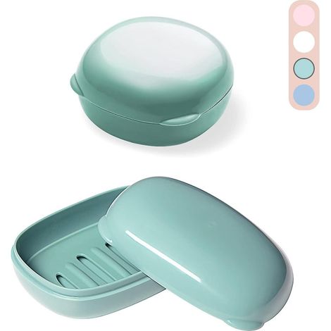 2 Pices (vert) Tui  Savon De Voyage, Bote  Savon En Plastique Porte-savon De Voyage Avec Couvercle Contenant Porte-savon Porte-savon Tanche Pour V (1/5)
