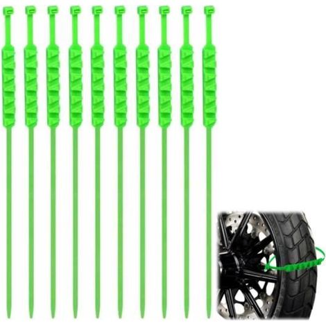 Lot de 10 chaînes de pneus de moto, serre-câbles pour pneus de neige, réutilisables, réglables, anti-neige, outil de chaîne de pneu (1/4)