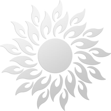 Adesivo murale 3D rimovibile con effetto specchio acrilico a forma di girasole, ideale per camera da letto e sfondo TV.