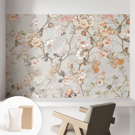 Papier peint intissé mural pour salon chambre à coucher tendance et originale - Colle incluse gratuite Motif romantique 104x70 cm (1/5)