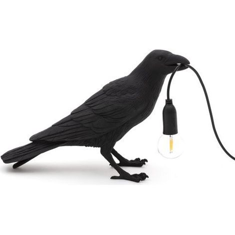 Seletti Corbeau Lampe de table noire (1/5)