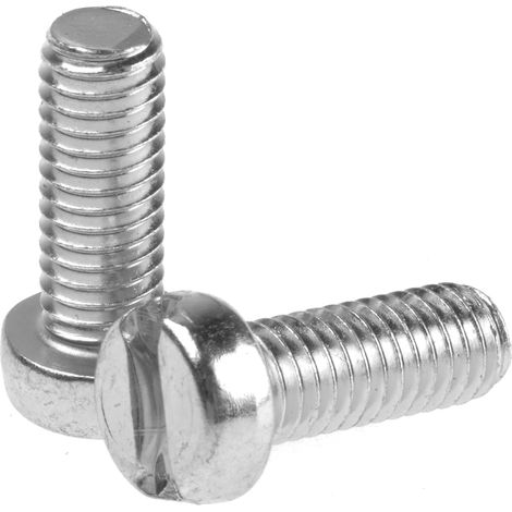 Vis à métaux RS PRO M6 à tête Cylindrique fendue en Acier, 16mm ( Prix pour Sachet de 100 )