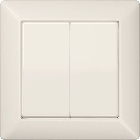 Jung Wippe 2fach, mit Rahmen, Duroplast, Serie AS, weiß AS590-5 (1/2)