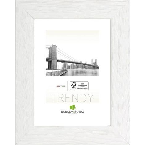 BUBOLA & NAIBO - CORNICE SANDRA IN LEGNO SERIE TRENDY COLORE BIANCO 30 X 40 CM. 6110 01 11 (1/2)