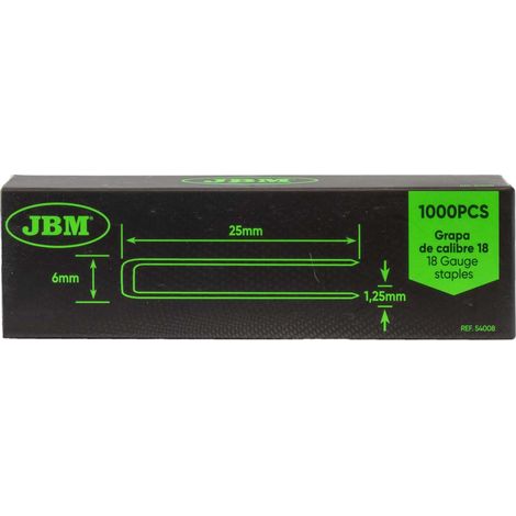 SET DE GRAPAS 25x6mm. DE CALIBRE 18 (1000 PIEZAS)  JBM54008 (1/3)