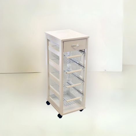 Platzsparender Wagen 84x39x29 cm weiß (1/2)