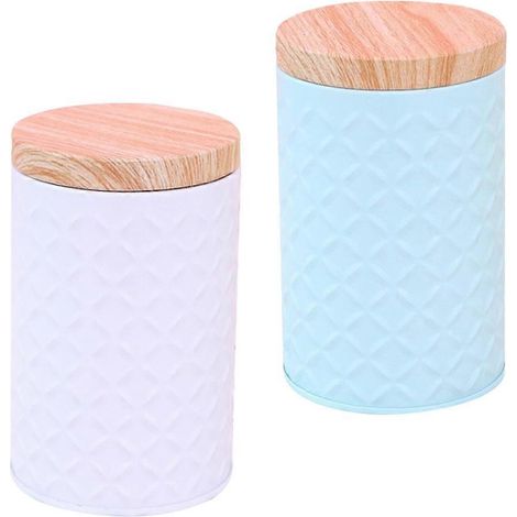 Boîte de conservation alimentaire en fer, compatible avec le rangement de 2 boîtes à thé, à céréales et à bonbons. (1/5)